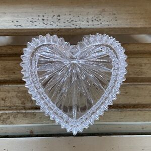 Vintage Heart-Shaped Crystal Trinket Box